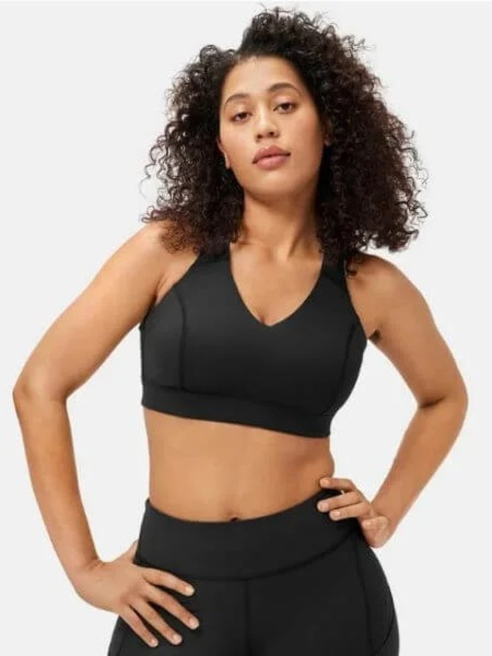 NEW OUTDOOR VOICES L/XL D Cup Black Circuit Sports Bra Adjustable Wide Strap